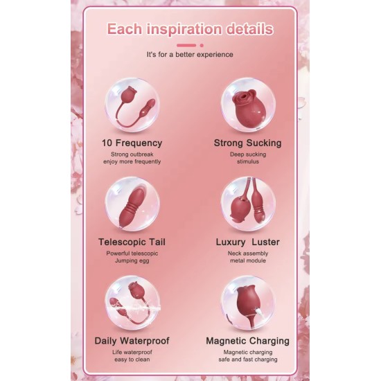 Vibratore 2-in-1 Punto G e Clitoride | Stimolatore Telescopico e a Suzione 5+5 Modalità