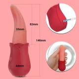 Rose Licking Tongue Vibrator for Women – Realistic Clitoral & Nipple Stimulator | Waterproof, Soft Silicone, USB Rechargeable