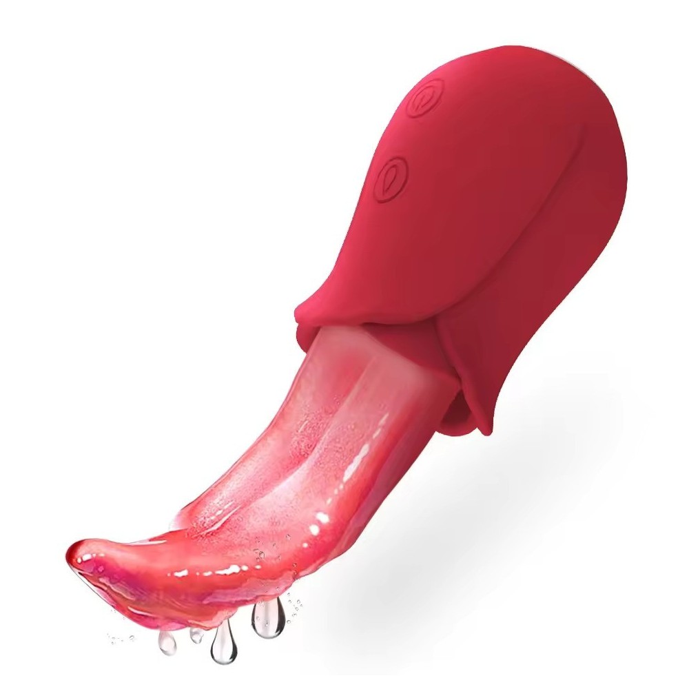 Rose Licking Tongue Vibrator for Women – Realistic Clitoral & Nipple Stimulator | Waterproof, Soft Silicone, USB Rechargeable