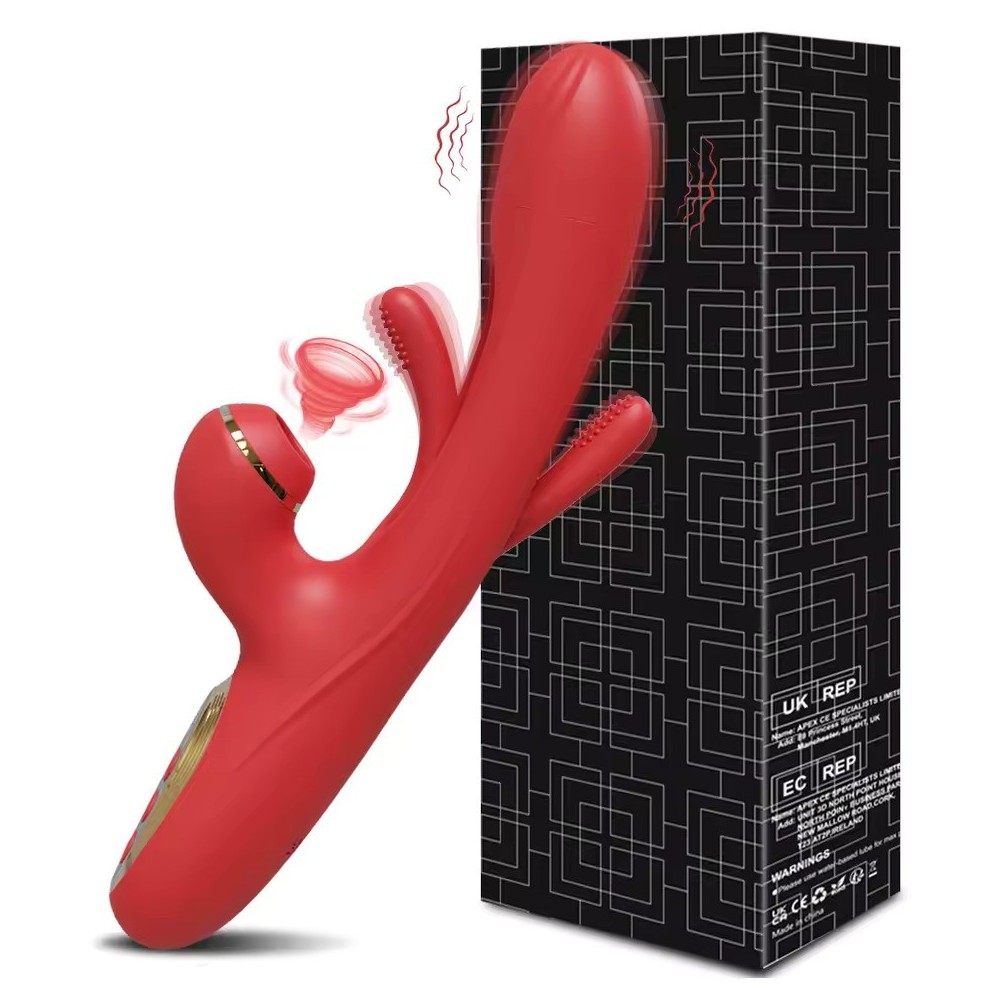 Tapping & Suction Rabbit Vibrator for Women – Clitoral Sucker, G-Spot Stimulator, USB Rechargeable, Waterproof Female Sex Toy