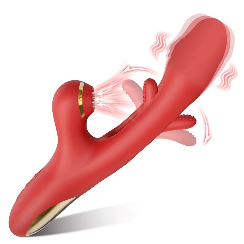 Tapping & Suction Rabbit Vibrator for Women – Clitoral Sucker, G-Spot Stimulator, USB Rechargeable, Waterproof Female Sex Toy