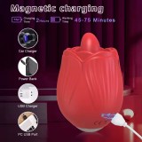 Vibratore Lingua Leccante per Clitoride – Stimolatore Oscillante e Vibrante per Clitoride e Capezzoli, Ricaricabile USB, Imperme