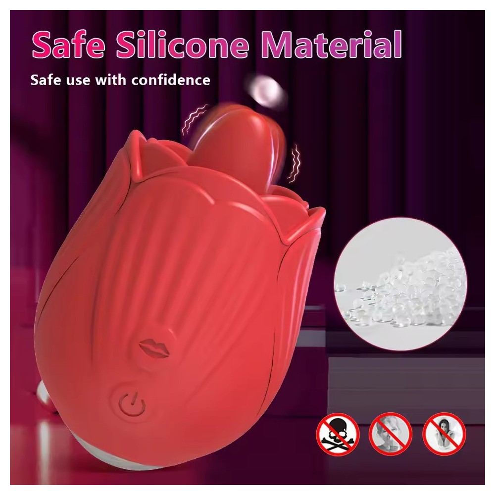 Vibratore Lingua Leccante per Clitoride – Stimolatore Oscillante e Vibrante per Clitoride e Capezzoli, Ricaricabile USB, Imperme