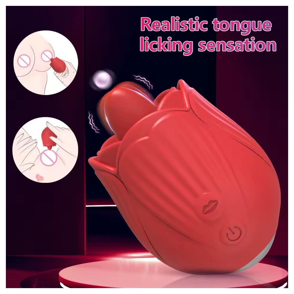 Vibratore Lingua Leccante per Clitoride – Stimolatore Oscillante e Vibrante per Clitoride e Capezzoli, Ricaricabile USB, Imperme