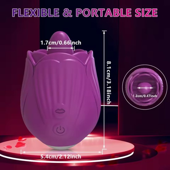 Vibratore Lingua Leccante per Clitoride – Stimolatore Oscillante e Vibrante per Clitoride e Capezzoli, Ricaricabile USB, Imperme