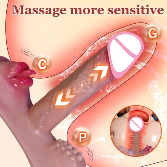 Heated Thrusting Dildo Vibrator with Remote | Powerful G-Spot, Clitoral & Anal Stimulation