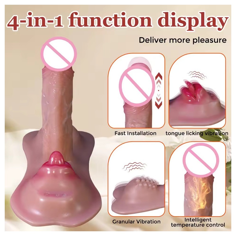 Heated Thrusting Dildo Vibrator with Remote | Powerful G-Spot, Clitoral & Anal Stimulation