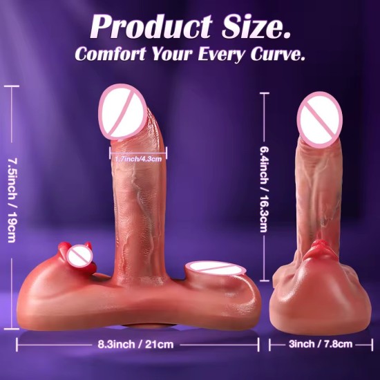 Heated Thrusting Dildo Vibrator with Remote | Powerful G-Spot, Clitoral & Anal Stimulation