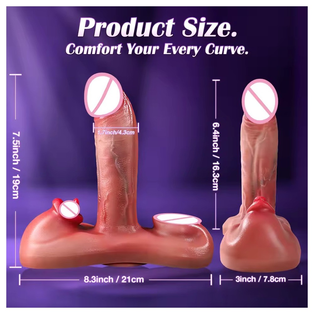 Vibratore Dildo Riscaldante con Spinta e Telecomando | Stimolazione Punto G, Clitori