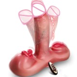 Vibratore Dildo Riscaldante con Spinta e Telecomando | Stimolazione Punto G, Clitori