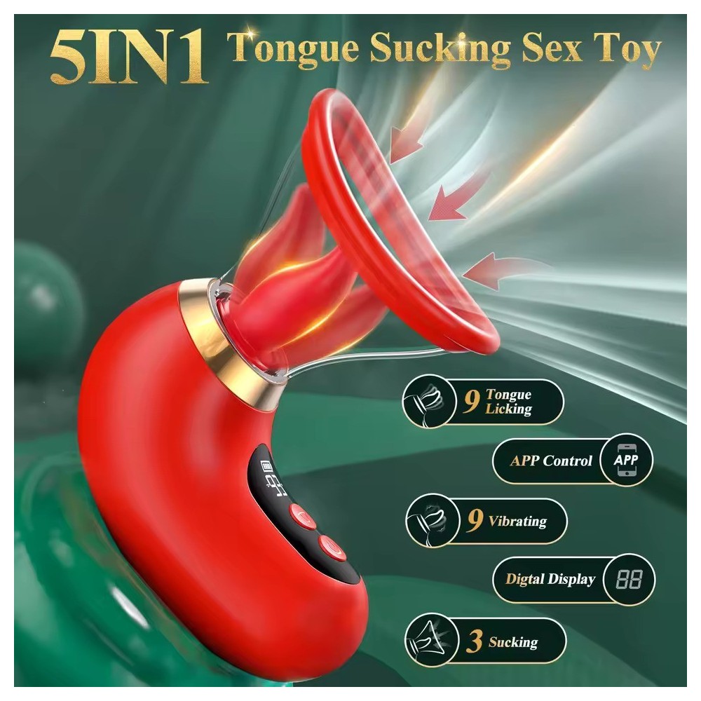 Vibratore Clitoride Succhiatore e Lingua – Stimolatore Punto G, Capezzoli e Vaginale per Donne