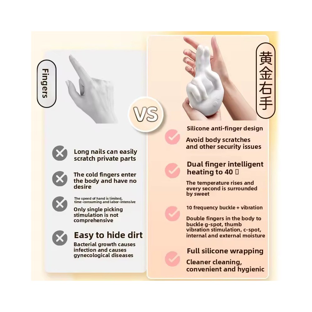 Massaggiatore a Forma di Mano Riscaldato con Movimento Realistico delle Dita | Dispositivo Massaggiante Flessibile e Vibrante