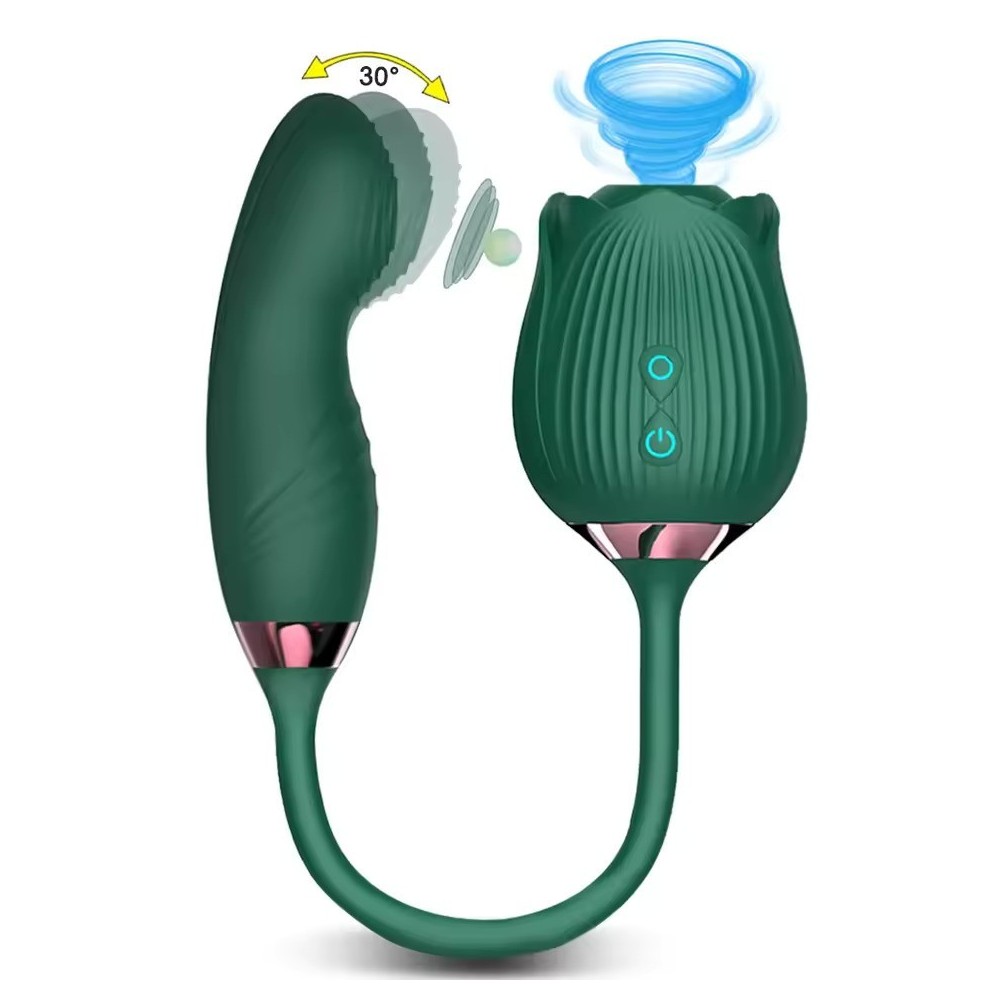 FlexiTease Rose G-Spot & Clitoral Massager | Suction & Vibrating Personal Toy for Women