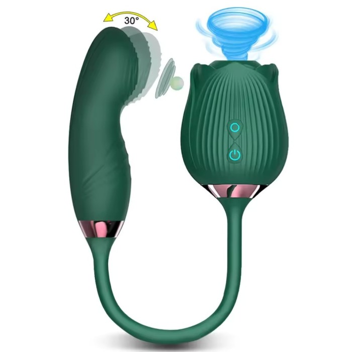 FlexiTease Rose G-Spot & Clitoral Massager | Suction & Vibrating Personal Toy for Women
