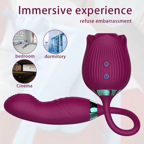 FlexiTease Rose G-Spot & Clitoral Massager | Suction & Vibrating Personal Toy for Women