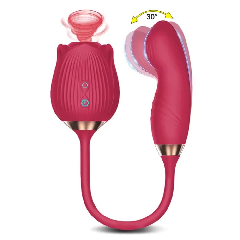 FlexiTease Rose G-Spot & Clitoral Massager | Suction & Vibrating Personal Toy for Women