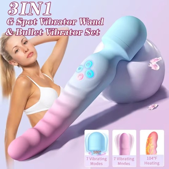 Vibratore AV Rotante a 360° – Magic Wand Punto G e Potente Stimolatore Clitorideo per Donne