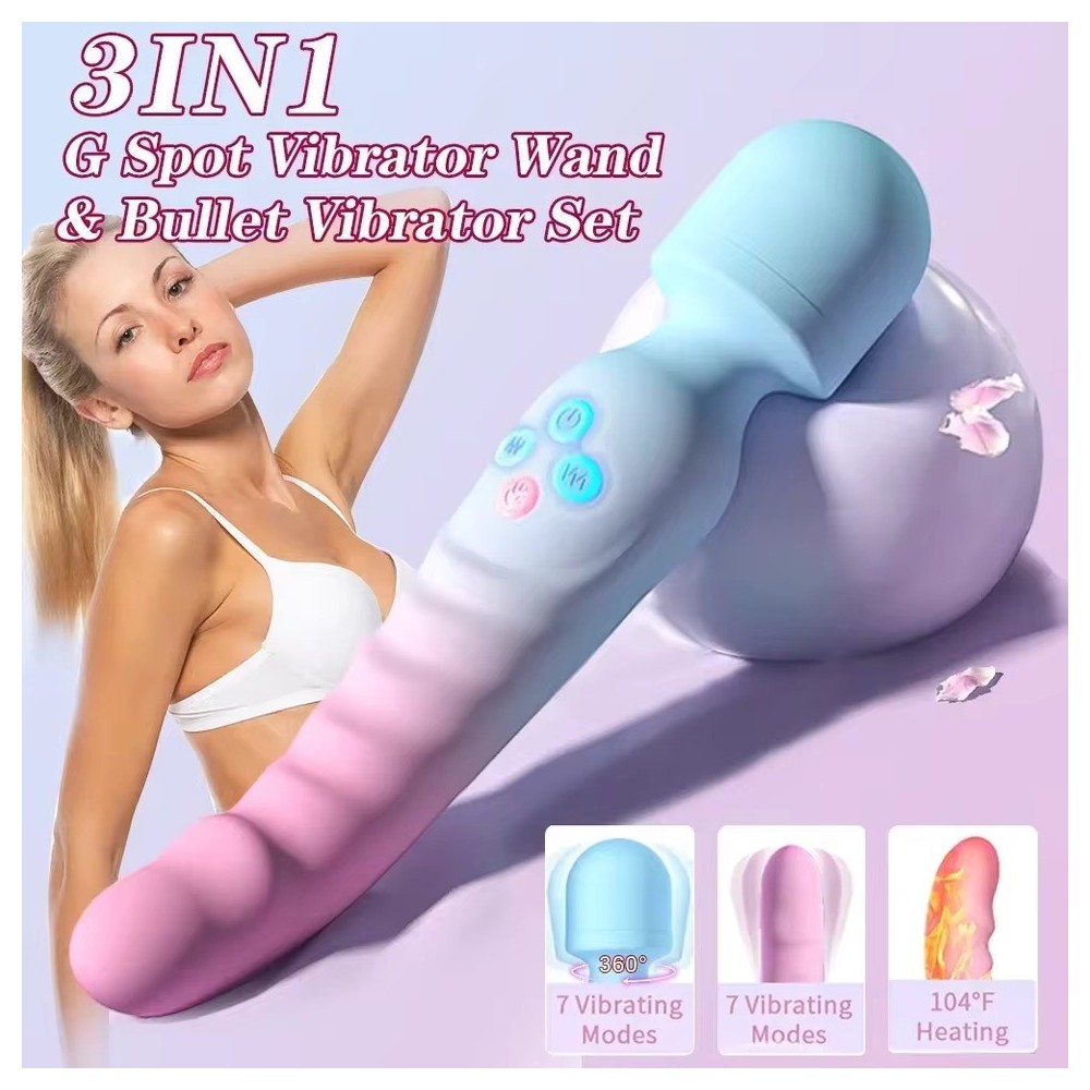 360° Rotating AV Vibrator – G-Spot Magic Wand & Powerful Clitoral Stimulator for Women