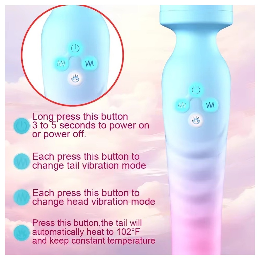 Vibratore AV Rotante a 360° – Magic Wand Punto G e Potente Stimolatore Clitorideo per Donne