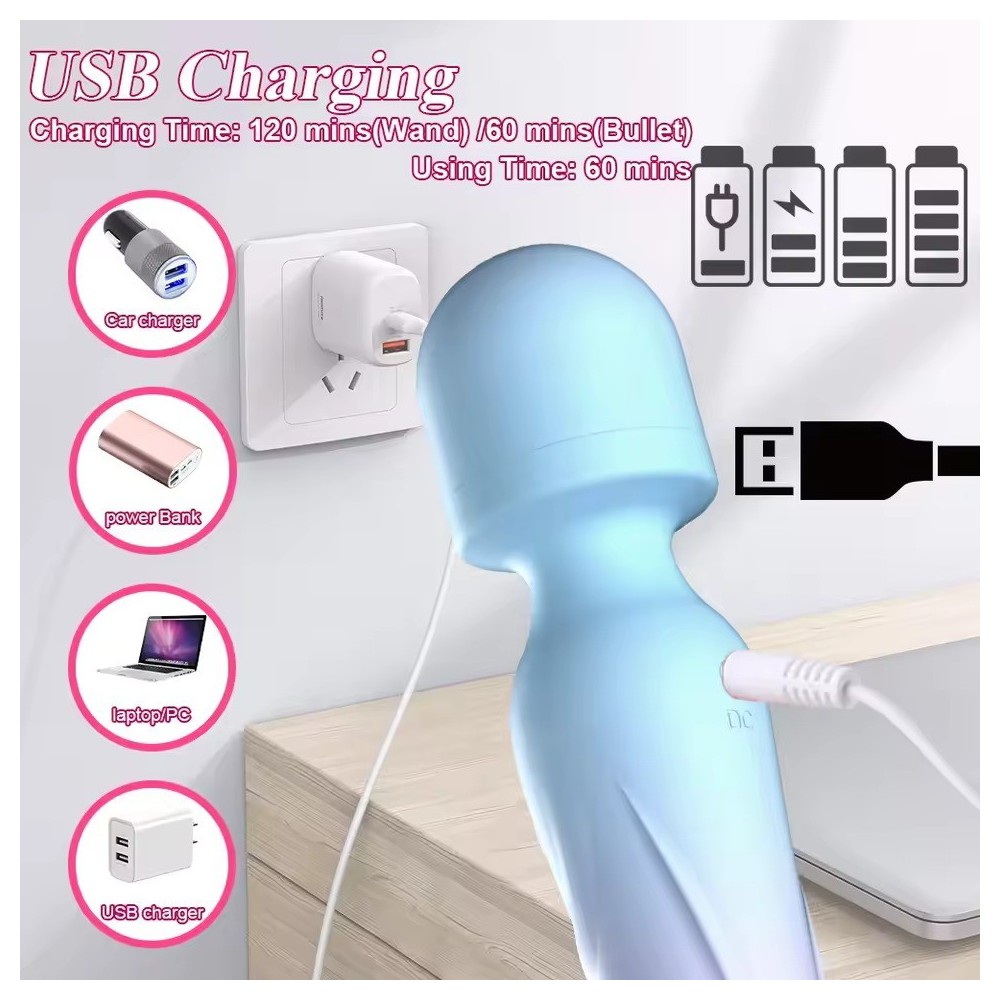 Vibratore AV Rotante a 360° – Magic Wand Punto G e Potente Stimolatore Clitorideo per Donne