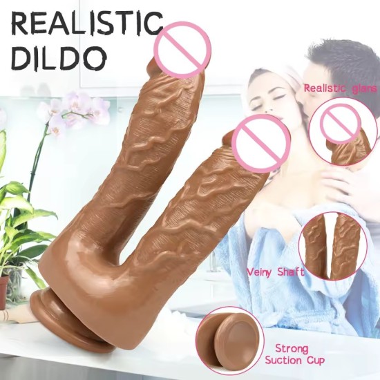 Dual-Ended Realistic Dildo – Long Flexible Silicone Wand for Anal & Vaginal Play, Couples Intimate Toy
