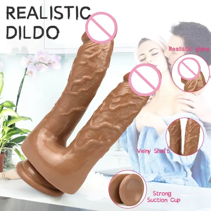 Dual-Ended Realistic Dildo – Long Flexible Silicone Wand for Anal & Vaginal Play, Couples Intimate Toy