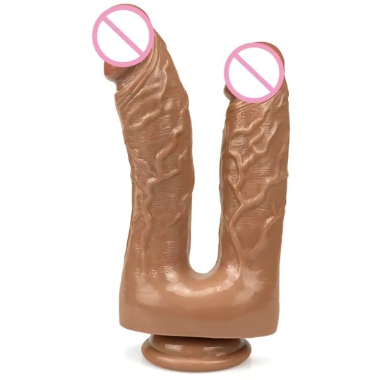 Dildo Realistico a Doppia Estremità – Bacchetta Lunga e Flessibile in Silicone per Gioco Anale e Vaginale, Ideale per Coppie
