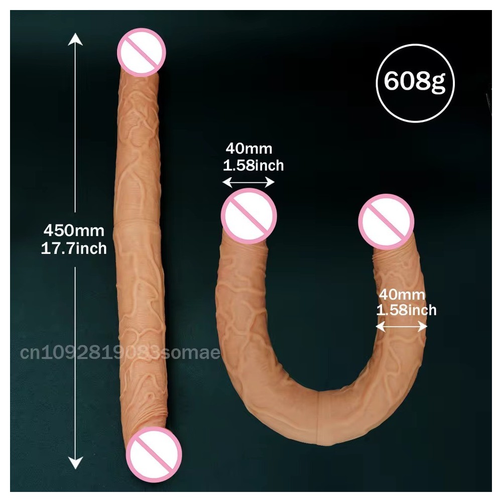 Double-Ended Realistic Dildo for Women – Soft, Flexible, Waterproof Sex Toy for Vaginal & Anal Stimulation