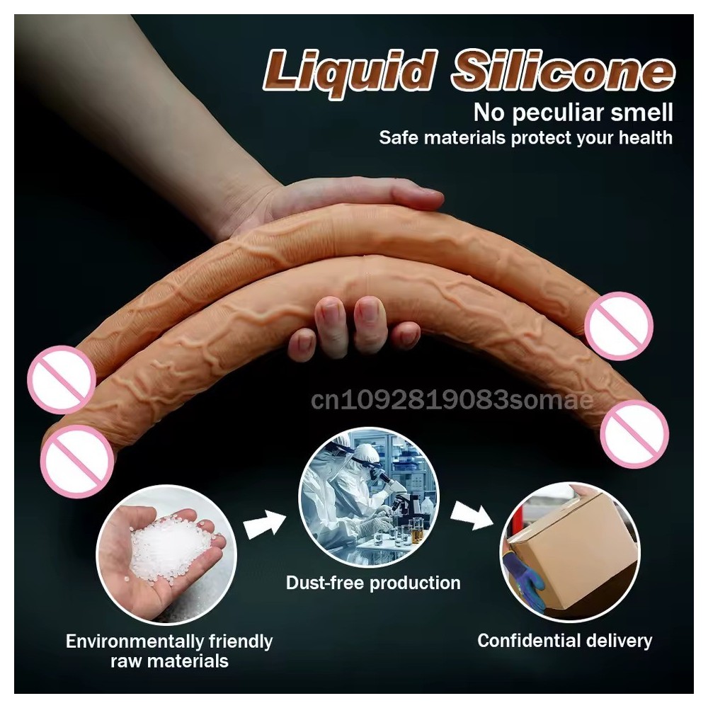 Double-Ended Realistic Dildo for Women – Soft, Flexible, Waterproof Sex Toy for Vaginal & Anal Stimulation