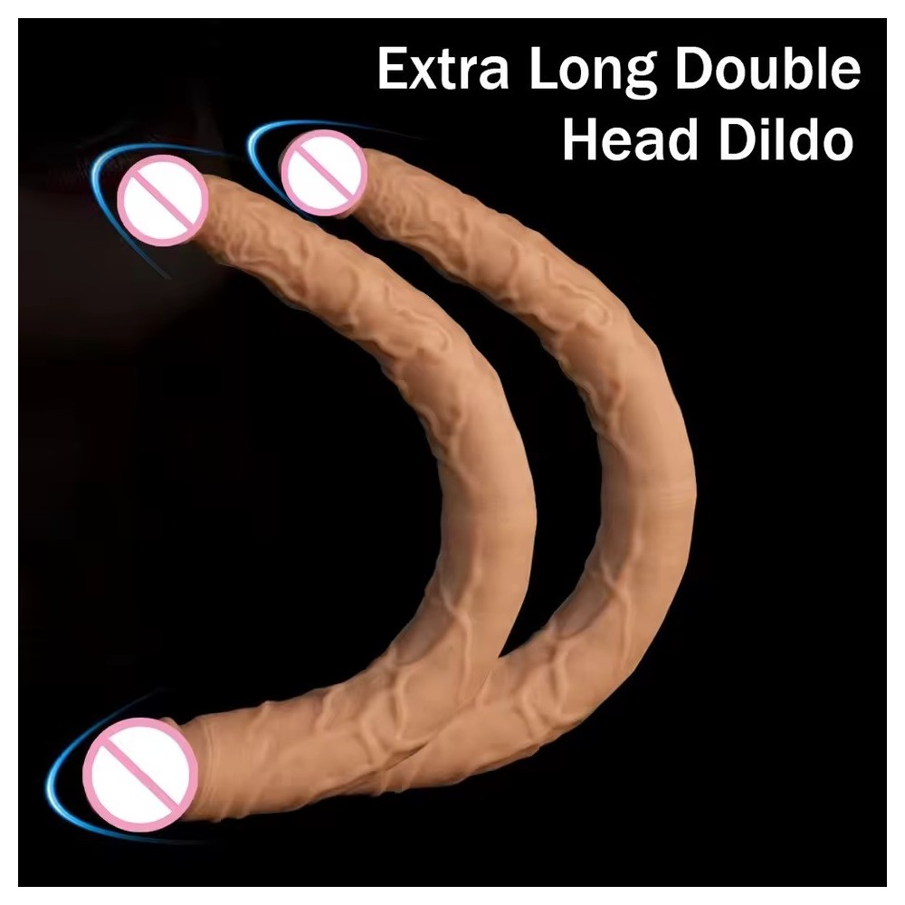 Double-Ended Realistic Dildo for Women – Soft, Flexible, Waterproof Sex Toy for Vaginal & Anal Stimulation