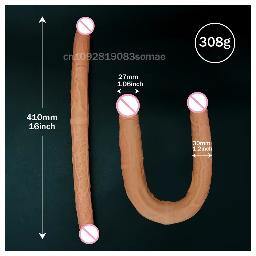 Double-Ended Realistic Dildo for Women – Soft, Flexible, Waterproof Sex Toy for Vaginal & Anal Stimulation