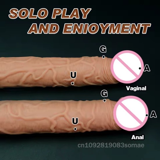 Double-Ended Realistic Dildo for Women – Soft, Flexible, Waterproof Sex Toy for Vaginal & Anal Stimulation