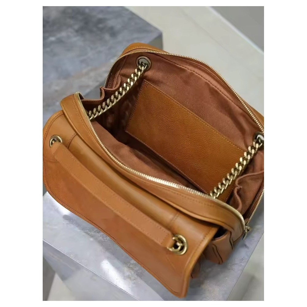 Borsa a Tracolla in Vera Pelle da Donna | Elegante Borsa Piccola con Dettagli Oro | Camera Bag Artigianale Made in Italy