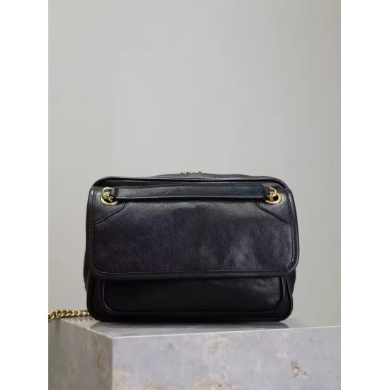 Borsa a Tracolla in Vera Pelle da Donna | Elegante Borsa Piccola con Dettagli Oro | Camera Bag Artigianale Made in Italy