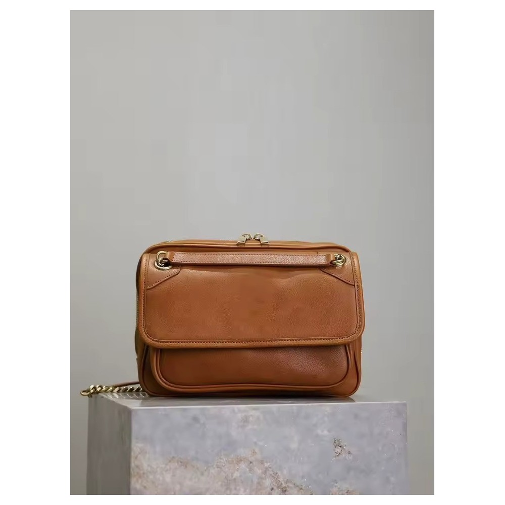 Luxe Genuine Leather Crossbody Bag for Women | Elegant Small Shoulder Bag with Gold Hardware | Italian Handmade Camera Bag