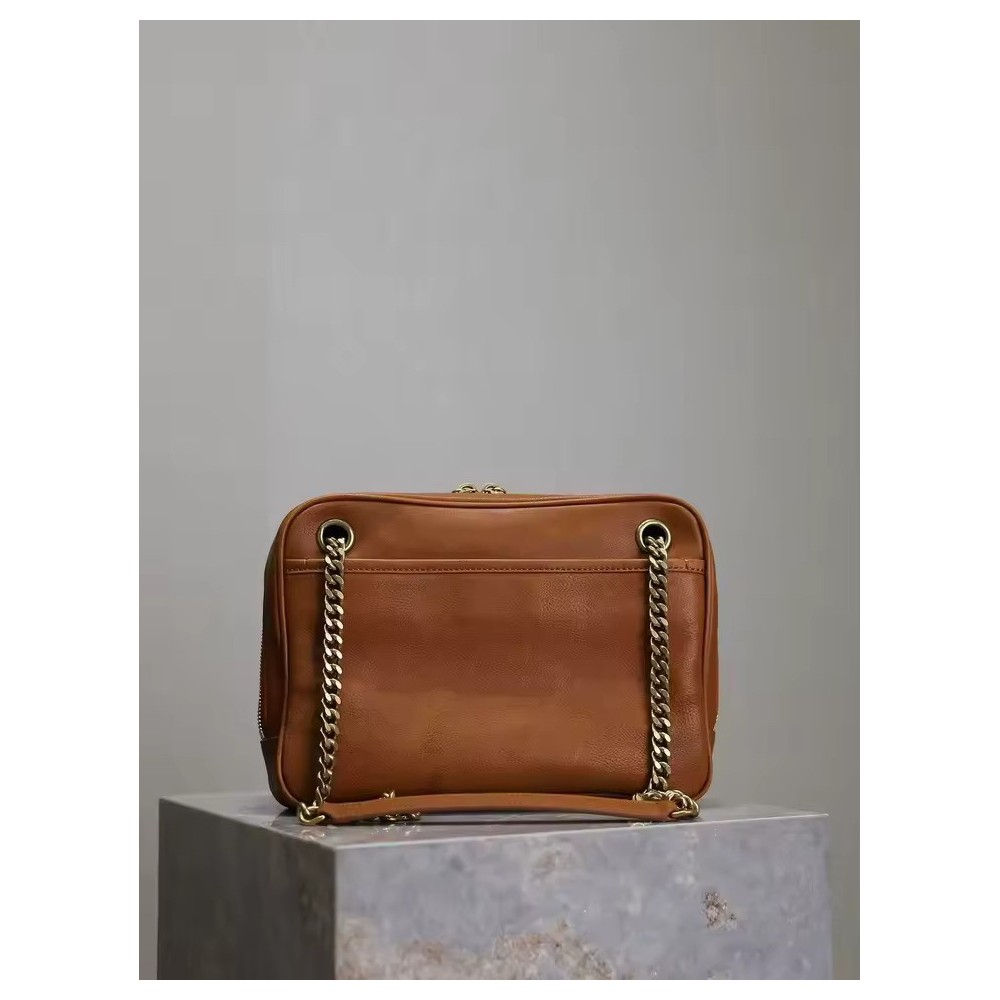 Borsa a Tracolla in Vera Pelle da Donna | Elegante Borsa Piccola con Dettagli Oro | Camera Bag Artigianale Made in Italy