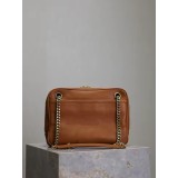 Borsa a Tracolla in Vera Pelle da Donna | Elegante Borsa Piccola con Dettagli Oro | Camera Bag Artigianale Made in Italy