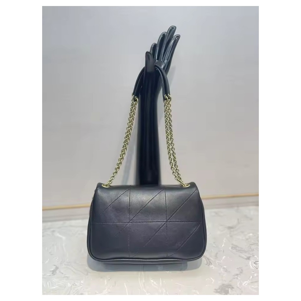 Borsa a Spalla e Tracolla da Donna in Morbida Pelle di Agnello | Grande Patta con Doppia Catena