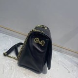 Classic Women’s Lambskin Shoulder & Crossbody Bag | Soft Leather Large Flap Bag with Double Chain Strap