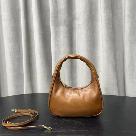 Borsa Tracolla Vintage in Vera Pelle Marrone – Tote in Pelle Bovina Cerata e Invecchiata di Lusso per Donna