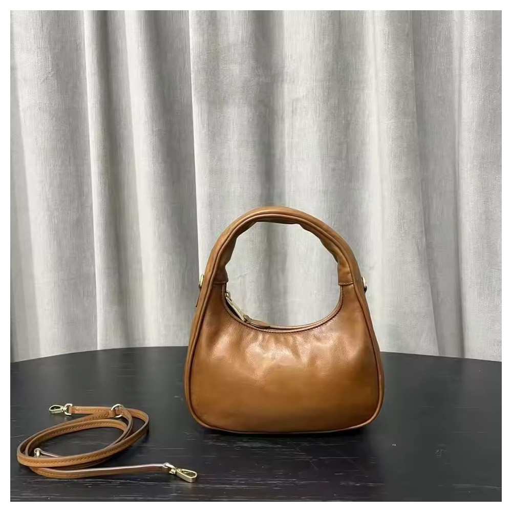 Borsa Tracolla Vintage in Vera Pelle Marrone – Tote in Pelle Bovina Cerata e Invecchiata di Lusso per Donna