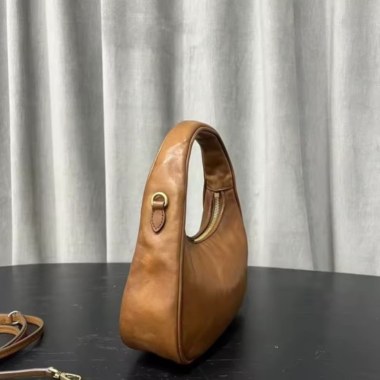 Borsa Tracolla Vintage in Vera Pelle Marrone – Tote in Pelle Bovina Cerata e Invecchiata di Lusso per Donna