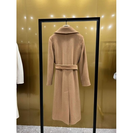 Cappotto Invernale da Donna M Luxe in Cashmere e Lana – Giacca Lunga Designer in 100% Pelo di Cammello con Cintura