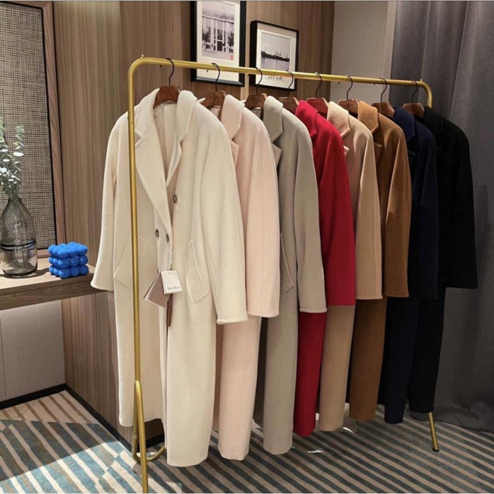 Luxe M Women’s Winter Cashmere Wool Coat – 100% Camel Hair Long Belted Designer Jacket