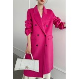 Luxe M Long Double-Breasted Wool Overcoat for Women – Belted, Double-Sided Winter & Autumn Coat