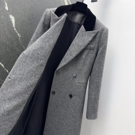 Cappotto da Donna in Lana Patchwork Grigio – Outerwear di D Lusso 50% Lana per l’Autunno