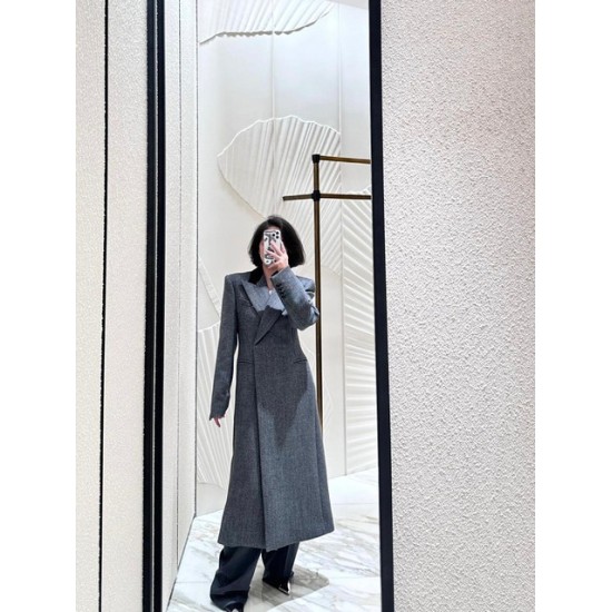 Cappotto da Donna in Lana Patchwork Grigio – Outerwear di D Lusso 50% Lana per l’Autunno