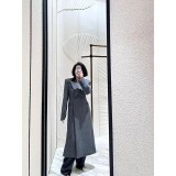 Cappotto da Donna in Lana Patchwork Grigio – Outerwear di D Lusso 50% Lana per l’Autunno