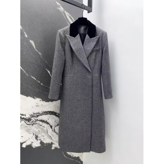 Cappotto da Donna in Lana Patchwork Grigio – Outerwear di D Lusso 50% Lana per l’Autunno