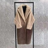 Cappotto Teddy M Luxe Lungo in Vera Lana di Pecora Sfumata – Giacca Invernale Spessa e Calda con Colletto Revers